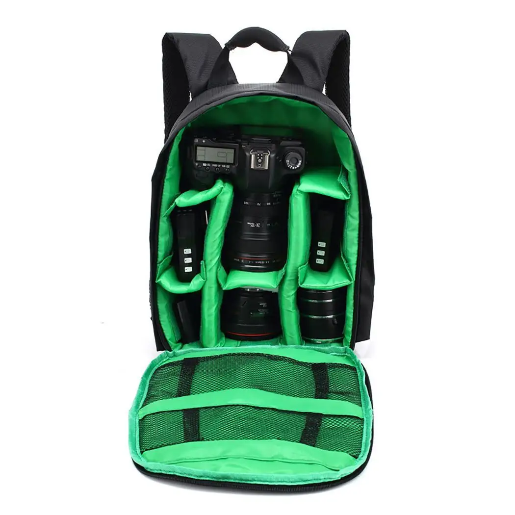 Профессиональный Рюкзак для фотоаппарата Противоугонная Водонепроницаемая камера для хранения 2 SLR на открытом воздухе, путешествия и т. д. сумка на молнии - Цвет: green