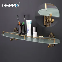 GAPPO настенные полки для ванной комнаты из нержавеющей стали стеклянные держатели для ванной двухслойная полка для хранения полотенец вешалка для душа