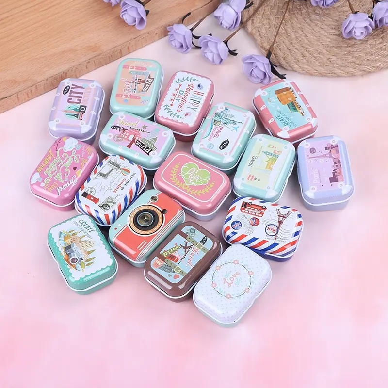 Colorful mini tin box Sealed jar packing boxes jewelry, candy box small