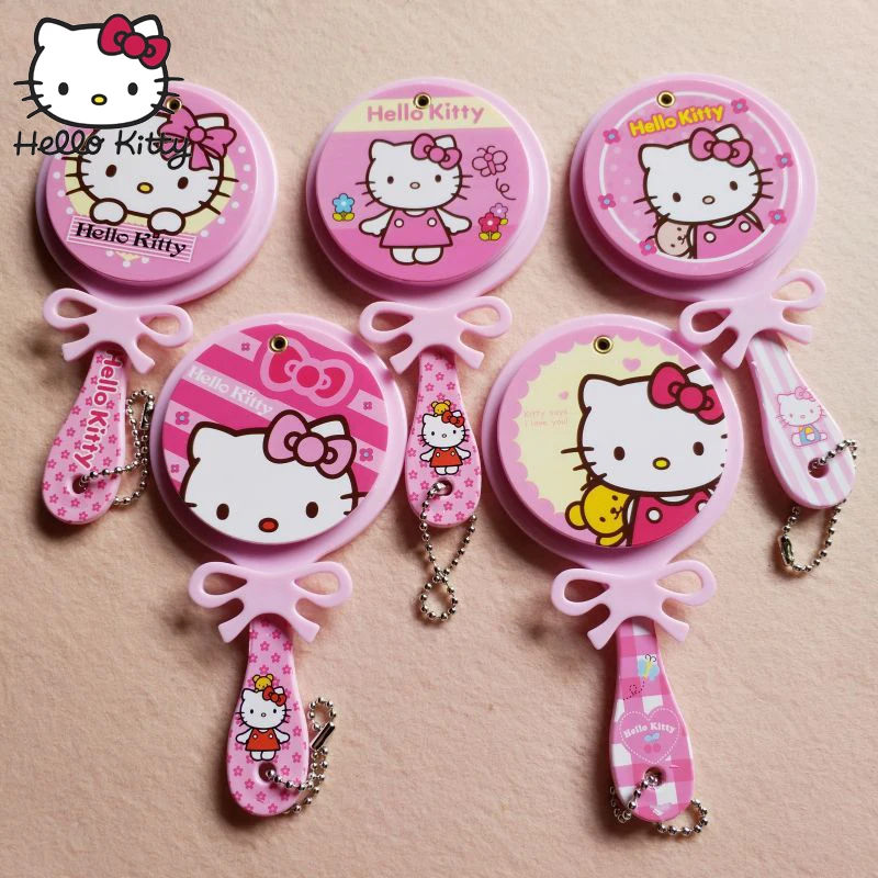 Hello kitty 1 шт. мини макияжное компактное карман цветочное зеркало портативный складной милый Антистатические волосы кисточки Косметика