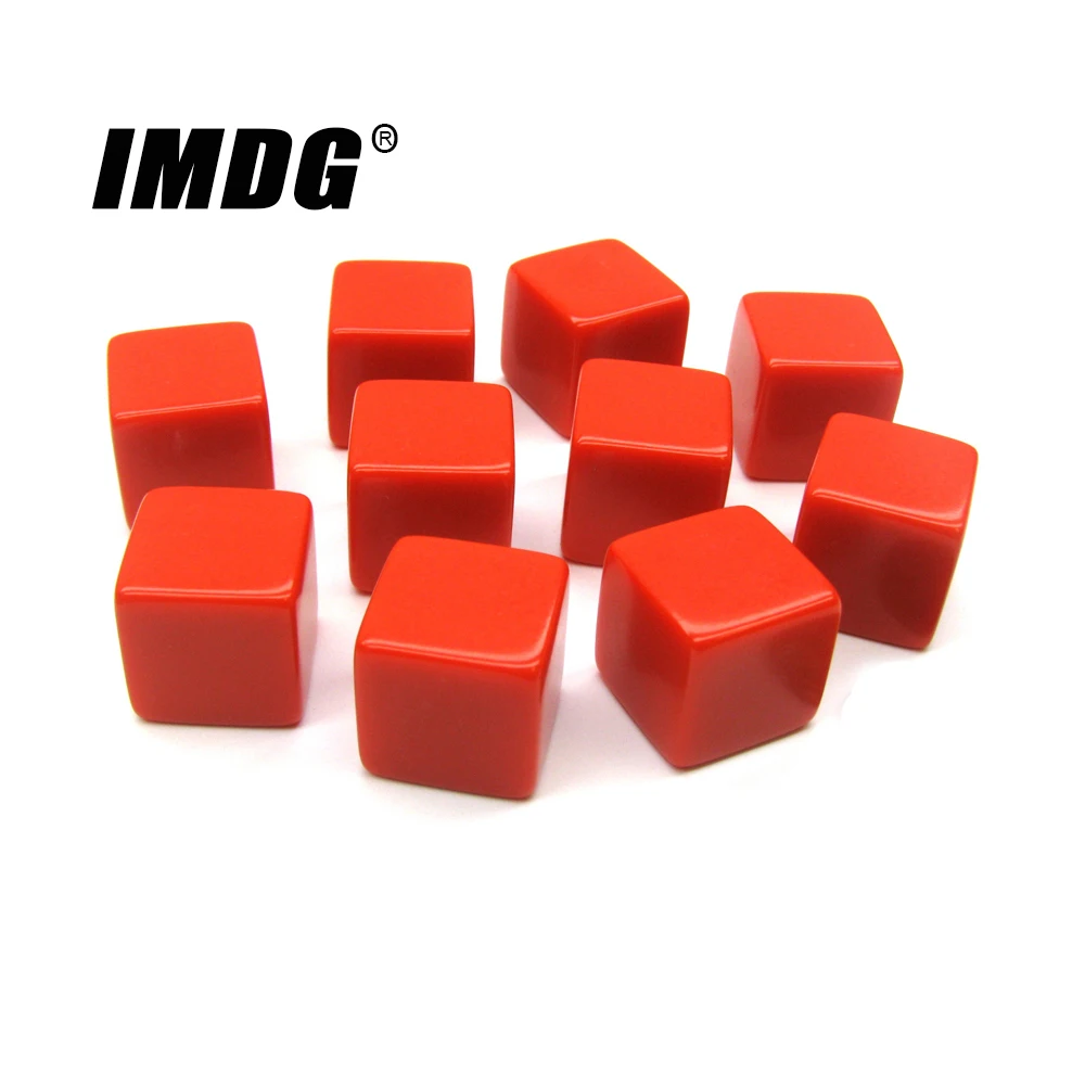 10pcs/pack New Acrylic 16mm Red Blank Dice Teaching Props Game Accessories  Mathematical Tools Square Corner