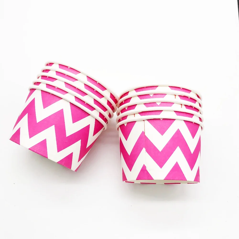 

10pcs/lot rose waves ice cream cups party supplies rose wave theme birthday party decorations rose waves disposable cups