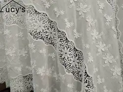 1 ярд слоновой кости женские длинные платья Швейные хлопок Вышивка Ткань выдалбливают цветы вышитые кружева для украшения дома DIY новый
