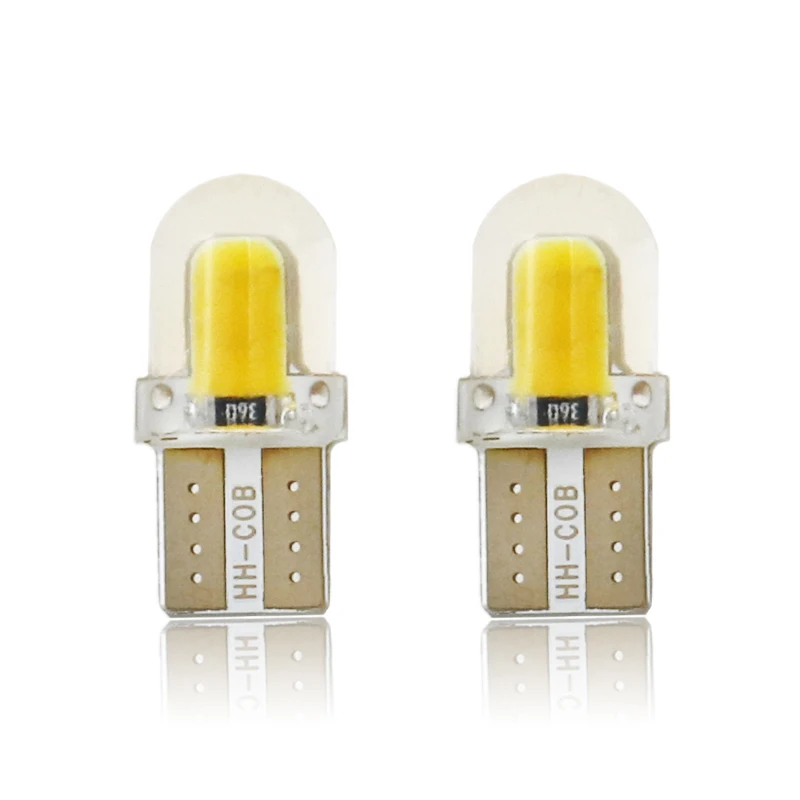 10 шт. светодиодный W5W T10 194 168 12V COB 8SMD силиконовый парковки авто Клин для лампы лампа