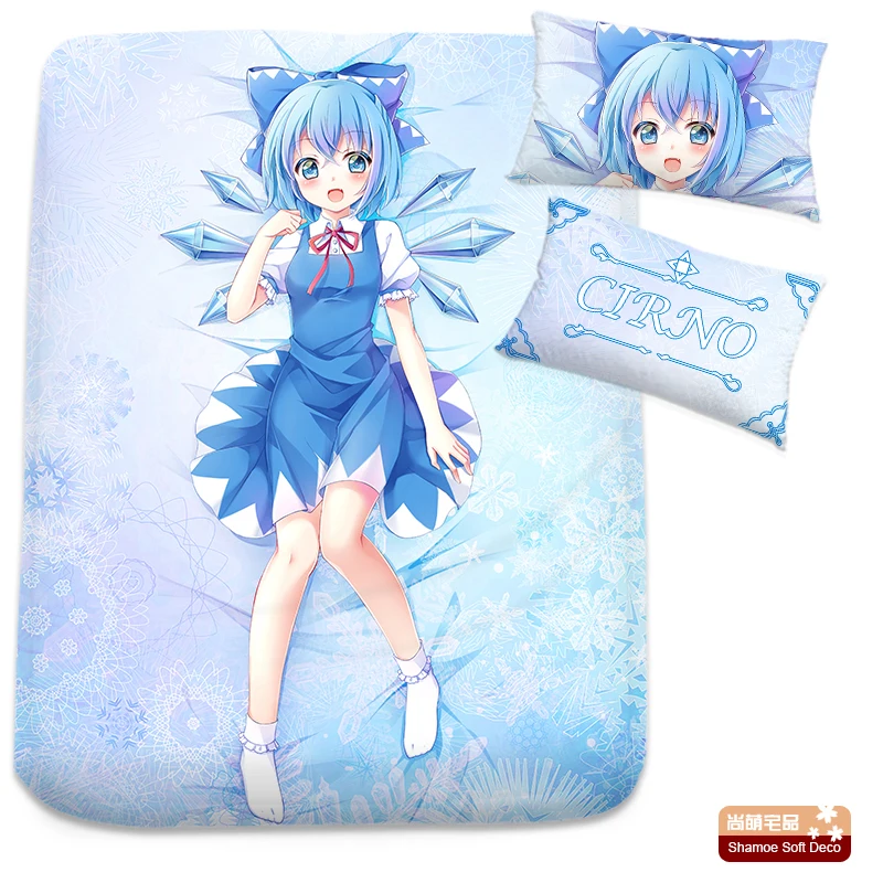 

Anime Cartoon TouHou Project Cirno Milk Silk Flat Sheet Bed Sheet Top Sheet