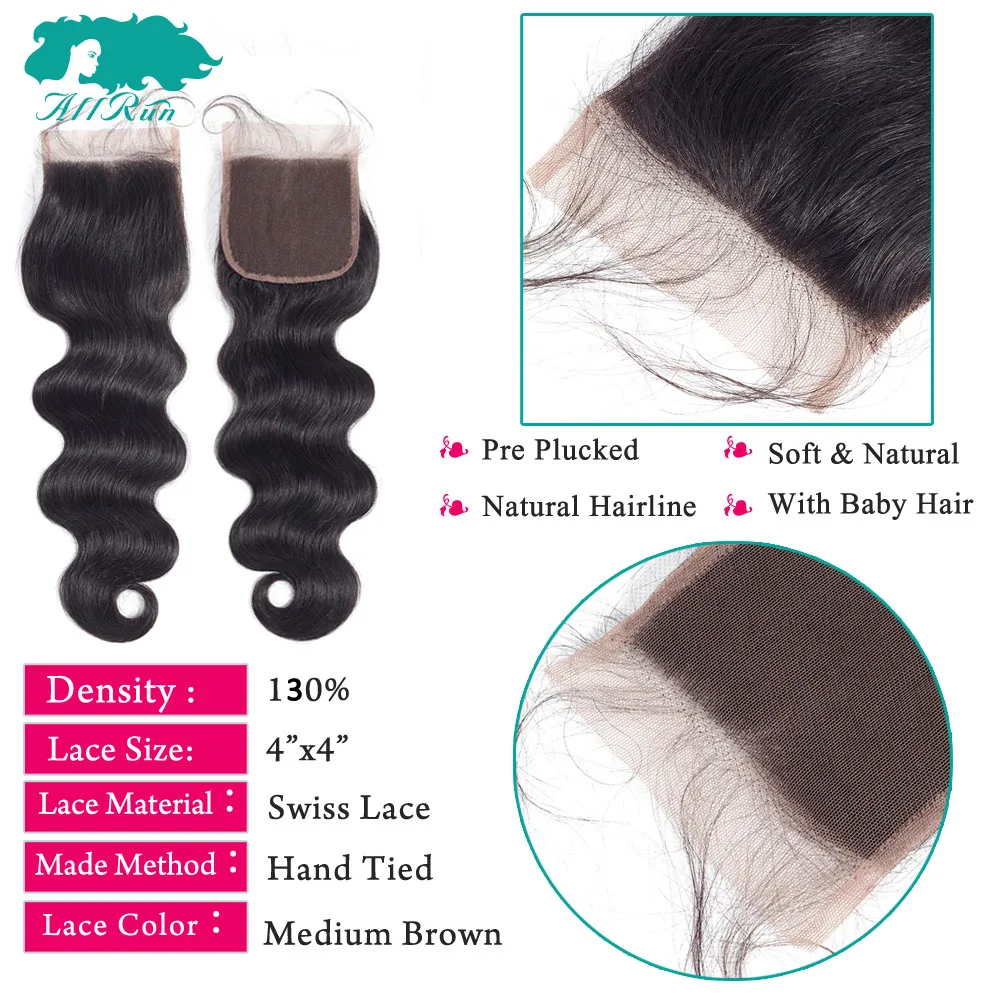 ALLRUN Peruvian Body Wave 3 Bundles With Closure Remy Human Hair Weave Bundles 4x4 Lace Closure With Bundles Free Part Closure ALLRUN Peruvian Body Wave 3 Bundles With Closure Remy Human Hair Weave Bundles 4x4 Lace Closure With Bundles Free Part Closure