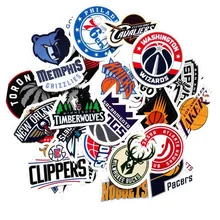 30Pcs/Lot PVC Waterproof NBA Basketball Club Logo Sticker For Laptop Trunk Skateboard Fridge Phone Decal Car-Styling Toy Sticker