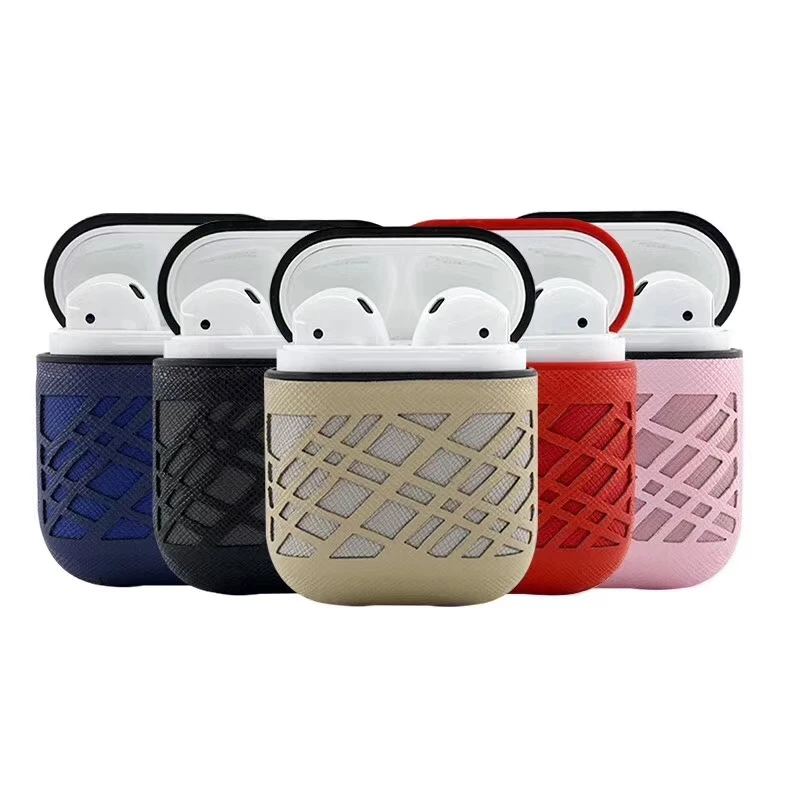Leather PU Bluetooth Headset Cover For Airpods Apple Protection Case Business Wireless Earphone Leather Box Earbuds Bag Leather PU Bluetooth Headset Cover For Airpods Apple Protection Case Business Wireless Earphone Leather Box Earbuds Bag