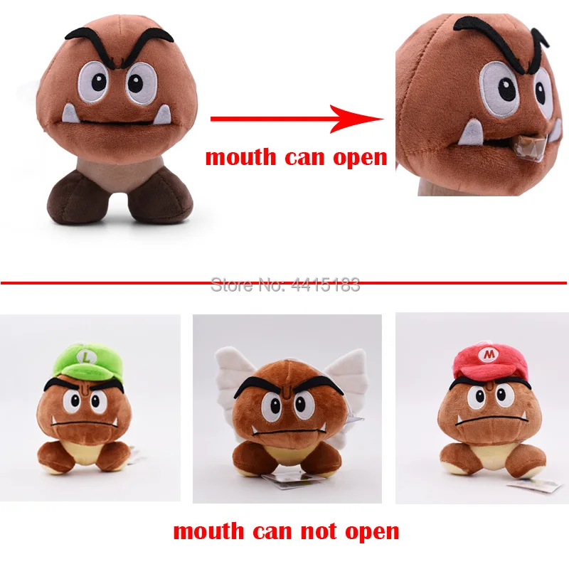 Новое поступление, аниме Super Mario Bros Goomba Kuribo Peluche кукла, плюшевая мягкая детская игрушка, отличный рождественский подарок для детей