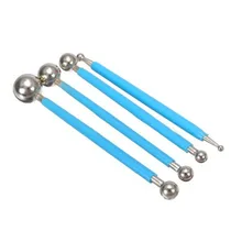 4pcs DIY Baking Cake Tools Stainless Steel Ball Fondant Decorating Modelling Tools 8 Heads Pen for Sugar Flower