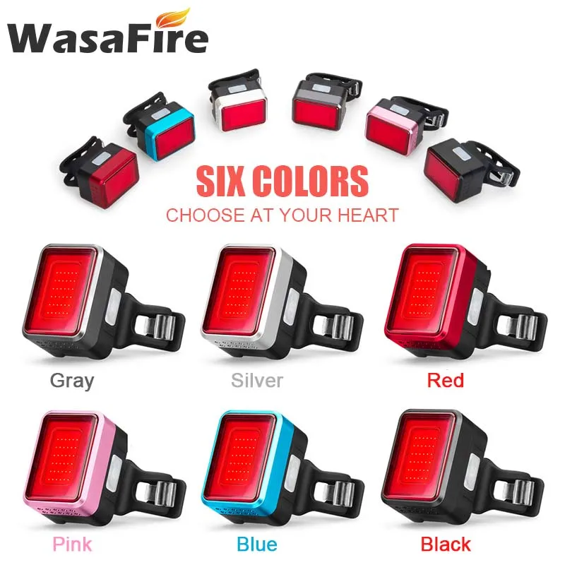 

Bicycle Rear Light Cycling Automatic Brake Induction Taillight MTB USB Charge Breathable LED Flashlight Bike Safety Lamp
