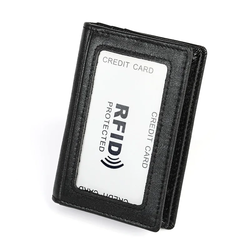 

Fashion Men's Wallet Genuine Leather Women Credit Card Holder RFID Blocking Business Card Pocket CHM01