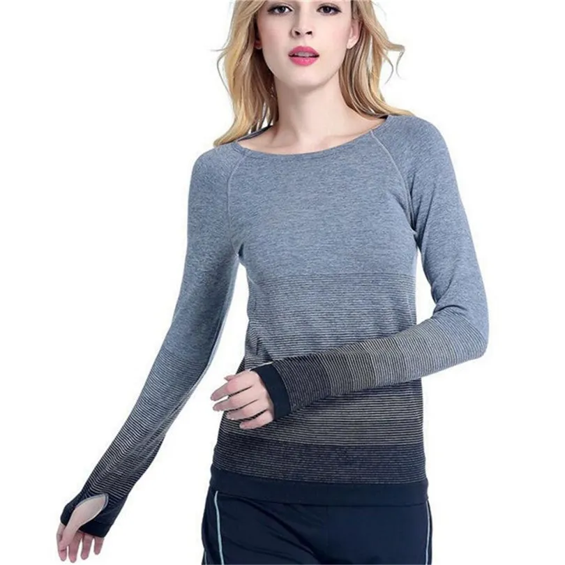 

DICHSKI Long Sleeve Jersey Gym Yoga Top Womem's Sweatshirt Workout Tops For Sports Wear Fitness Sport T-shirt Running Clothes