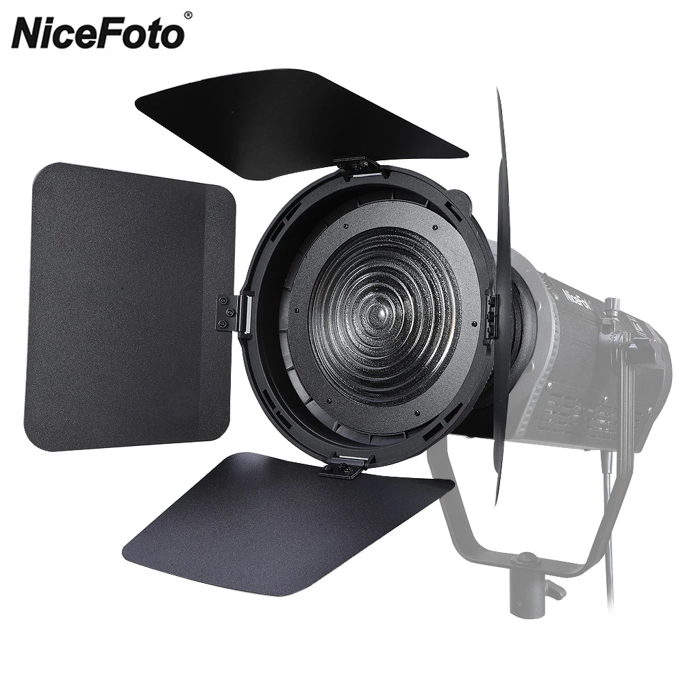 

NiceFoto FD-110 Fresnel Mount Light Focusing Adapter with Barn Doors for Bowens Mount LED Video Light Aputure COB 120D II 120T