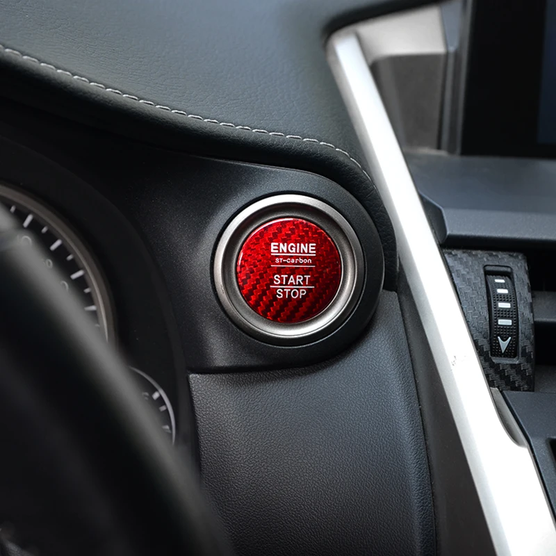 

Car Styling Engine Start/Stop Button Sticker Carbon Fiber Engine Switch Cover Decorative For LEXUS NX/RX/ES