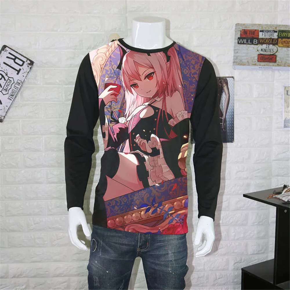 Косплей японское аниме Seraph of the End футболка с коротким рукавом рисунком из