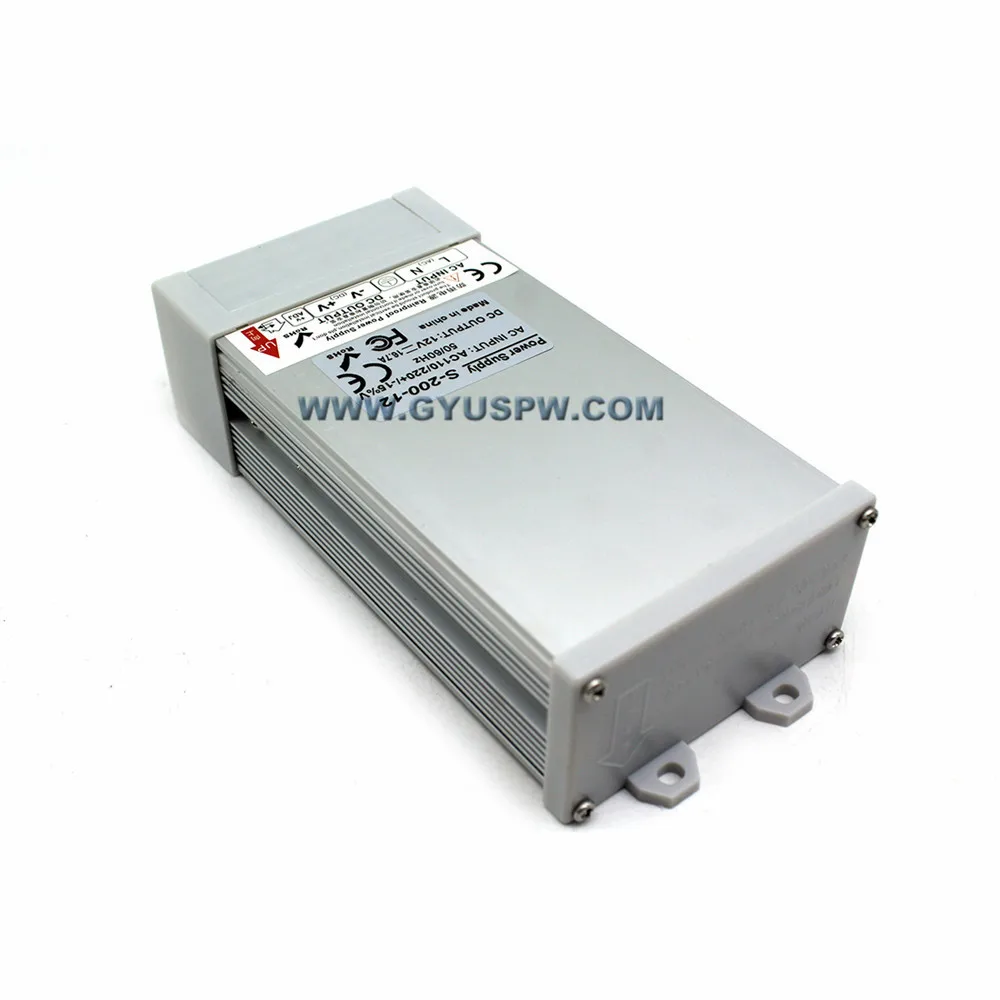 Открытый источник питания с защитой от дождя DC12V 16.7A 200 W блок и коммутации