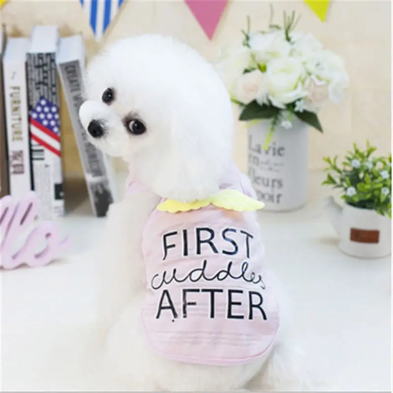 

Dog Clothes Cartoon Pet T-Shirt Clothing Summer Small Pet Vest Clothes for Dogs clothes for yorkies