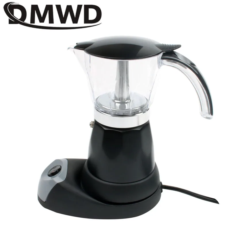 DMWD Electric Aluminum Stove top Coffee Maker automatic heating Mini