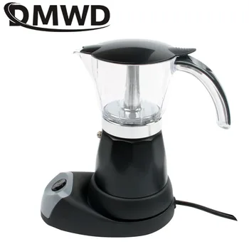 

DMWD Electric Aluminum Stove top Coffee Maker automatic heating Mini Espresso Percolator pot Moka espresso coffee Kettle 3-6 cup