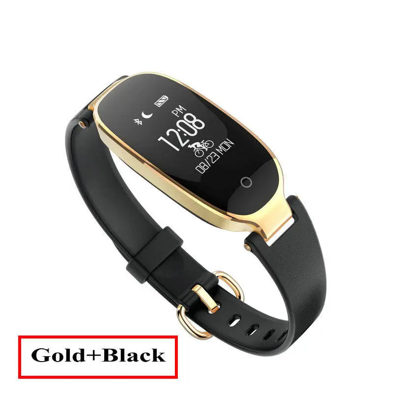 Timethinker S3 женские Смарт-часы Relogio фитнес Inteligente женские умные часы монитор сердечного ритма фитнес-трекер Браслет PK Z18 - Цвет: Gold Black