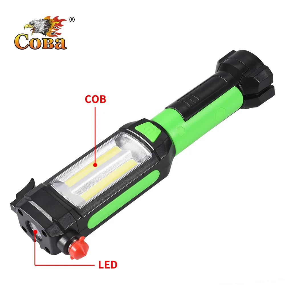 

Coba cob work light led portable flashlight usb rechargeable light with knife hammer hook up magnetic clip for camping fixing