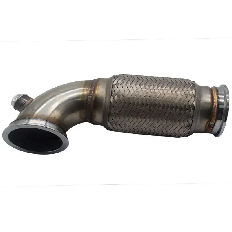 Garrett 2 5 &quotV Band Downpipe низкопрофильный 90 градусов w/Flex bellow + O2 труба из нержавеющей
