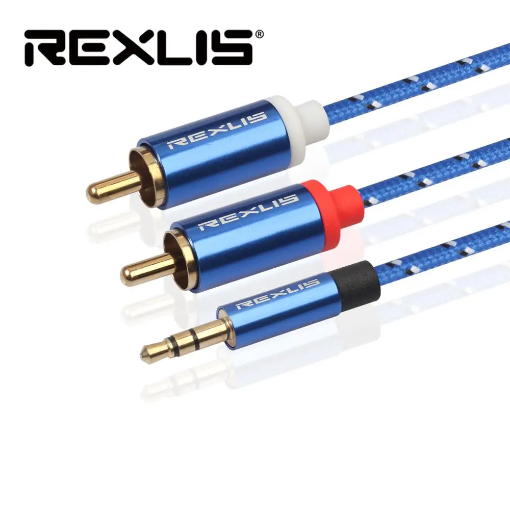 Кабель RCA REXLIS 2RCA на 3 5 аудиокабель мм разъем AUX кабель для усилителя наушников