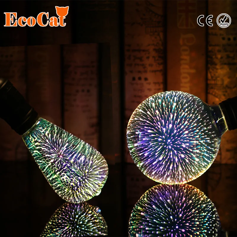 Silver Plated Glass 3D Star LED Edison Bulb 220v A60 ST64 G80 G95 Holiday Christmas Decoration Bar LED Lamp Lamparas Bombillas Silver Plated Glass 3D Star LED Edison Bulb 220v A60 ST64 G80 G95 Holiday Christmas Decoration Bar LED Lamp Lamparas Bombillas