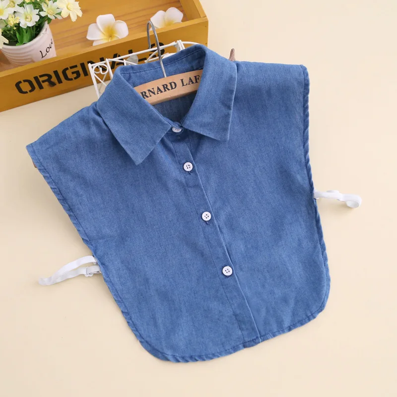 

Mantieqingway Women Jean Color Shirt Fake Collar Detachable Collars False Collar Casual Formal Cotton Shirt Collar Clothing