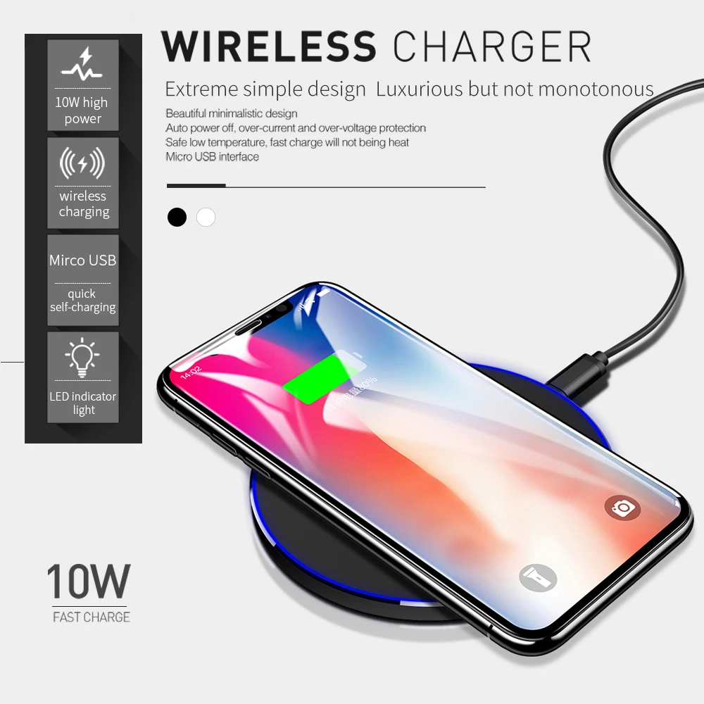 Mcdodo Qi Wireless Charger for iPhone X 8 Plus Fast Wireless Charging for Samsung Galaxy S8 S7 Edge Note 8 Wireless Charger
