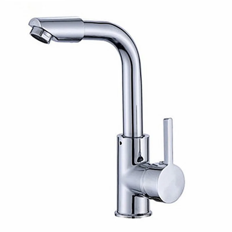 

360 Rotation Spout Modern Kitchen Sink Bathroom Mixer Add 2 Hot Cold Water Pipes Wash Basin Faucet Zinc Alloy Single Hole Ta