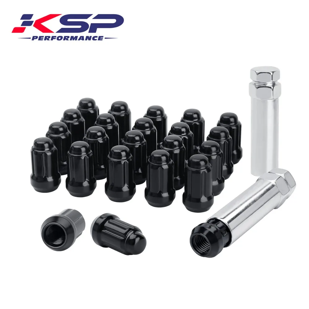 

KSP 1/2-20 Black Chrome Duplex 6 Spline Lug nuts 23 pieces with 2 Silver Keys for Vehicles