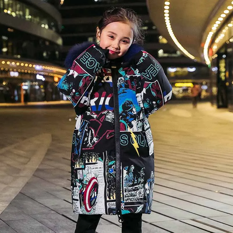 

HSSCZL boys girls duck down jackets 2019 new brand fashion coat outerwear overcoat winter thicken hooded kids infant clothes