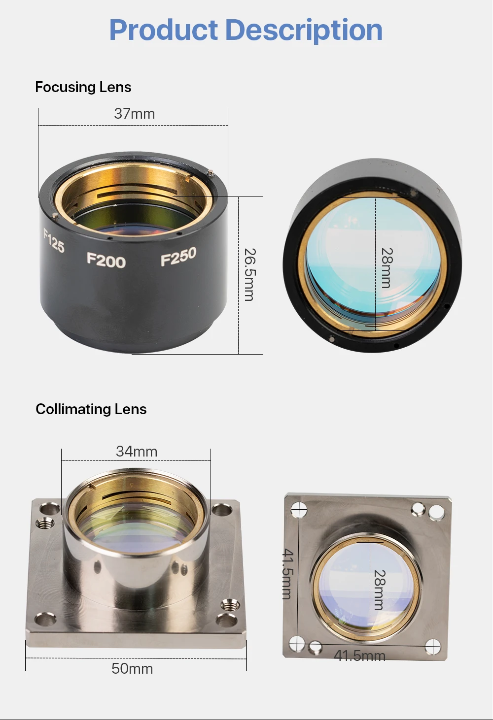 Cloudray волоконный лазерный фокус объектива D30 F100 F125mm с держателем объектива для лазерной резки Precitec