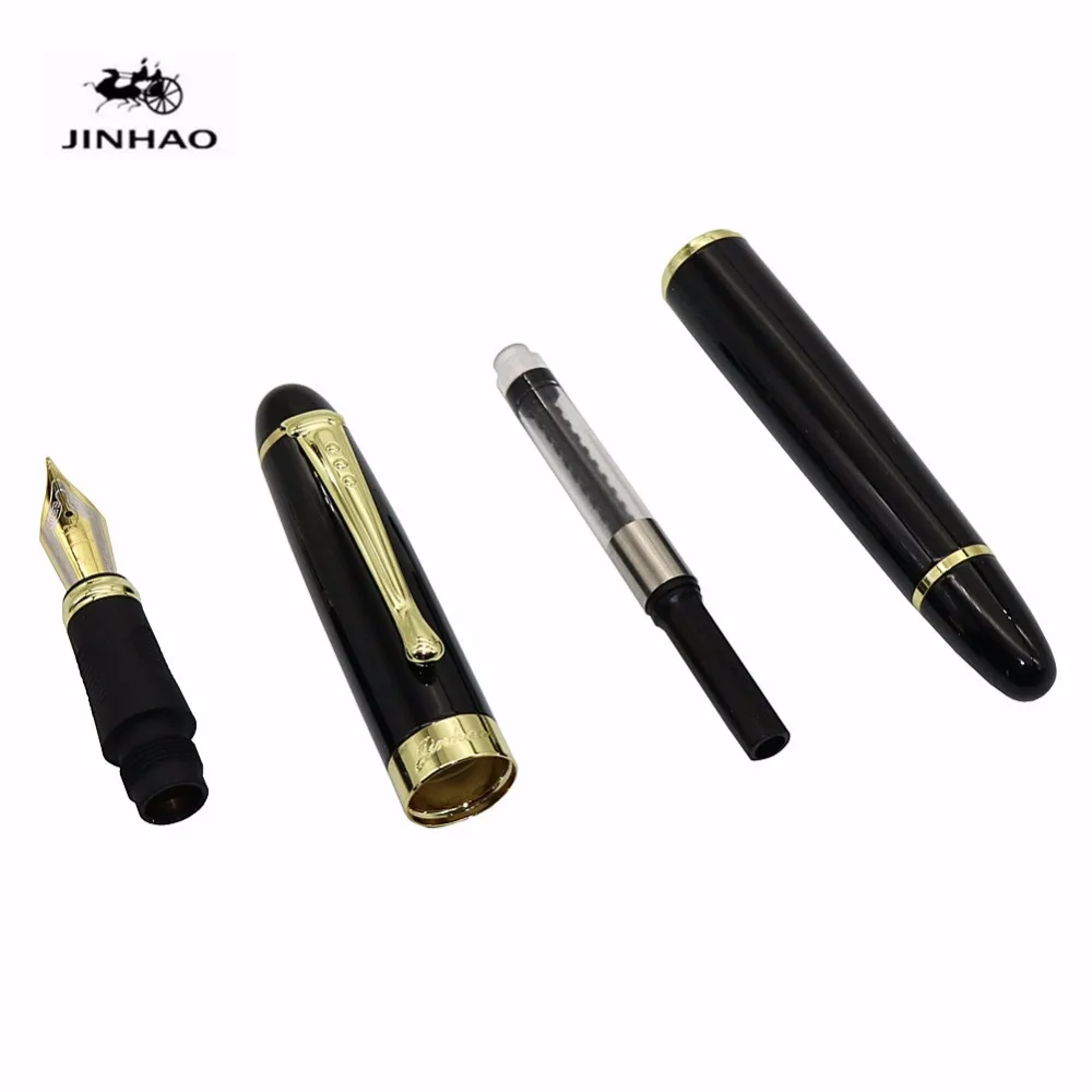 Jinhao X450 самопишущее перо полностью металлический золотой зажим роскошные ручки канцелярские принадлежности для студентов офисные школьные принадлежности