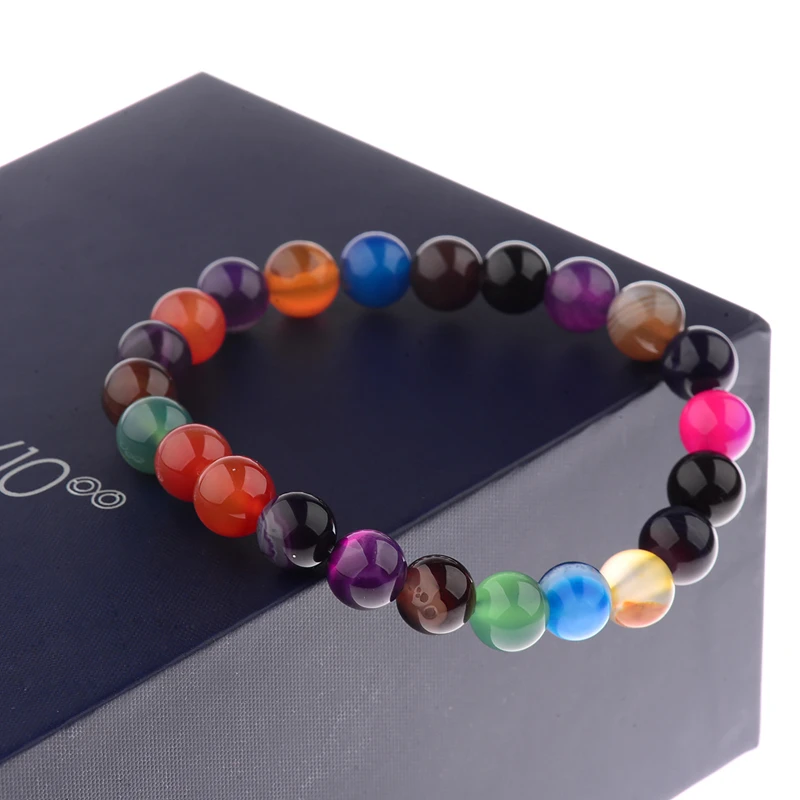 DOUVEI разноцветный натуральный камень браслеты для женские браслеты модные эластичные веревки бусины женские браслеты дружбы молитва