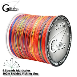 Durable Multicolor 9 - Strand Braided Fishing Line - High - Strength Options (300m - 1500m) - 12 - 0.7mm - 150lb (X9 500M Multi)