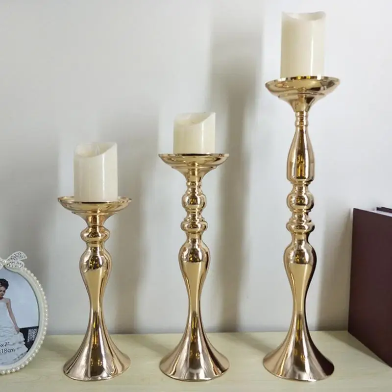 

Flower Vase Table Centerpiece Event Flower Rack Gold Candle Holders Metal Candlestickcandle Candlesticks Wedding Decoration