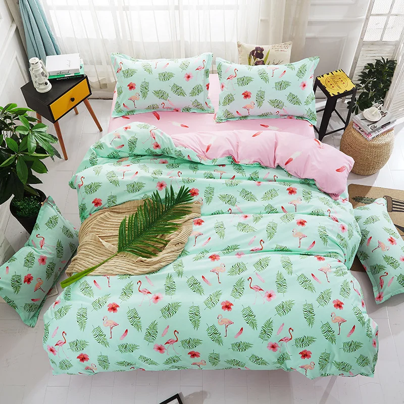 

YMQY Pineapple Fruit Bedding Sets 3/4pcs Tropical Plant Floral Bed Linens Duvet Cover Bed Sheet Pillowcases Bedclothes Set