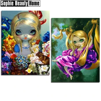 

Diamond Embroidery Cartoon Girls Mosaic Crystal 5D Cross Stitch Full Drill Diamond Painting DIY Sticker Decor Pattern 192008