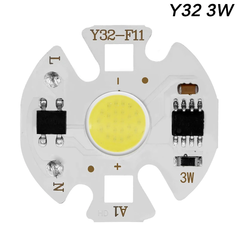 Светодиодный COB Чип-диод переменного тока 220 в 3-9 Вт 10 Вт 20 Вт 30 Вт 50 Вт для прямоугольного светильник, матричный светильник, светодиодные лампы-ампулы Y27 Y32, не нужен светодиодный драйвер - Испускаемый цвет: Y32 3W