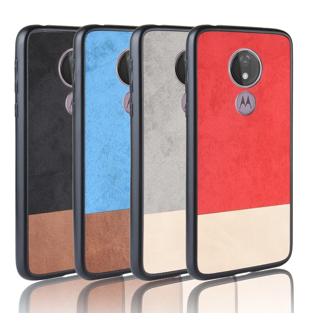 

For Motorola Moto G7 PLUS Case Bi-color SPlicing PU Leather PC TPU Hybrid Back Case For Moto G7Play G7 G7power G7plus Cover