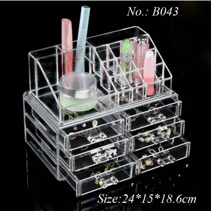 Acrylic Drawer Jewelry Cosmetic Organizer Make Up Organizer Holder