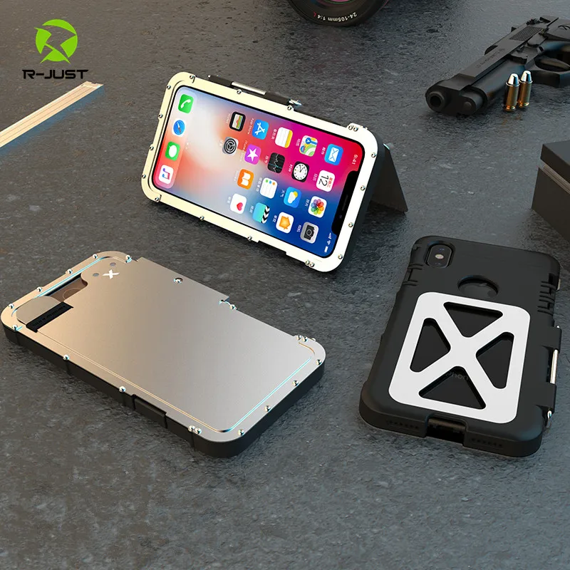 Чехол раскладушка из нержавеющей стали для Apple iPhone X ударопрочный чехол с защитой
