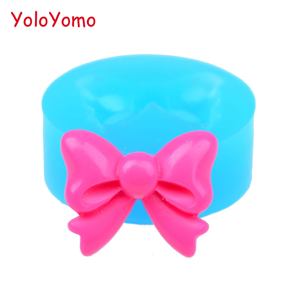 F129YL 19 4mm Bow Silicone Mold Ribbon Mold Cake