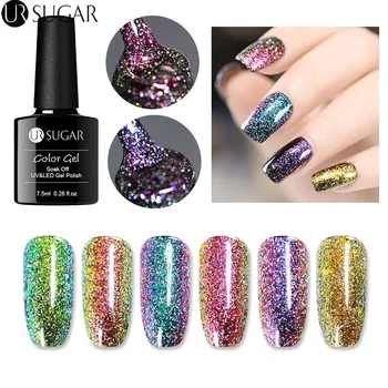 

UR SUGAR Chameleon Gel Polish 7.5ml sparkly Glitter Sequins UV Gel Polish Soak Off Nail Art varnish Varnish