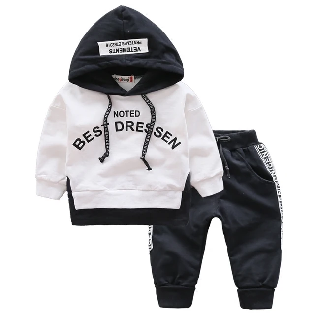 Spring Autumn Kids Cotton Clothes Sets Baby Girls Boys Sports Hooded T-Shirt Pants 2pcs/Sets Fashion Children Casual Tracksuits