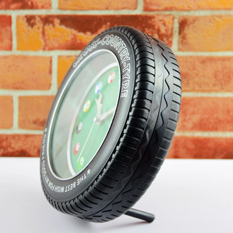 Creative Tire Bell Alarm Clock Cartoon Billiards Desk Table Stand Clock Round Mute Wall Clock Stand Clocks Students Gifts Creative Tire Bell Alarm Clock Cartoon Billiards Desk Table Stand Clock Round Mute Wall Clock Stand Clocks Students Gifts