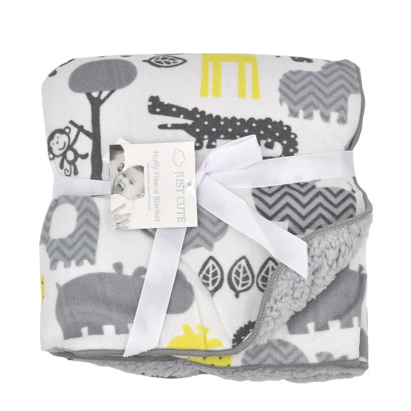 

Cute Cartoon Newborn Baby Blanket Coral Fleece Baby Swaddle Super Soft Baby Wrap for Infant Baby Bedding Blanket Size 102cm*76cm
